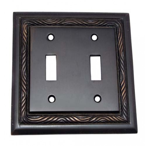 2 Toggle Rope Brass Switch Plate